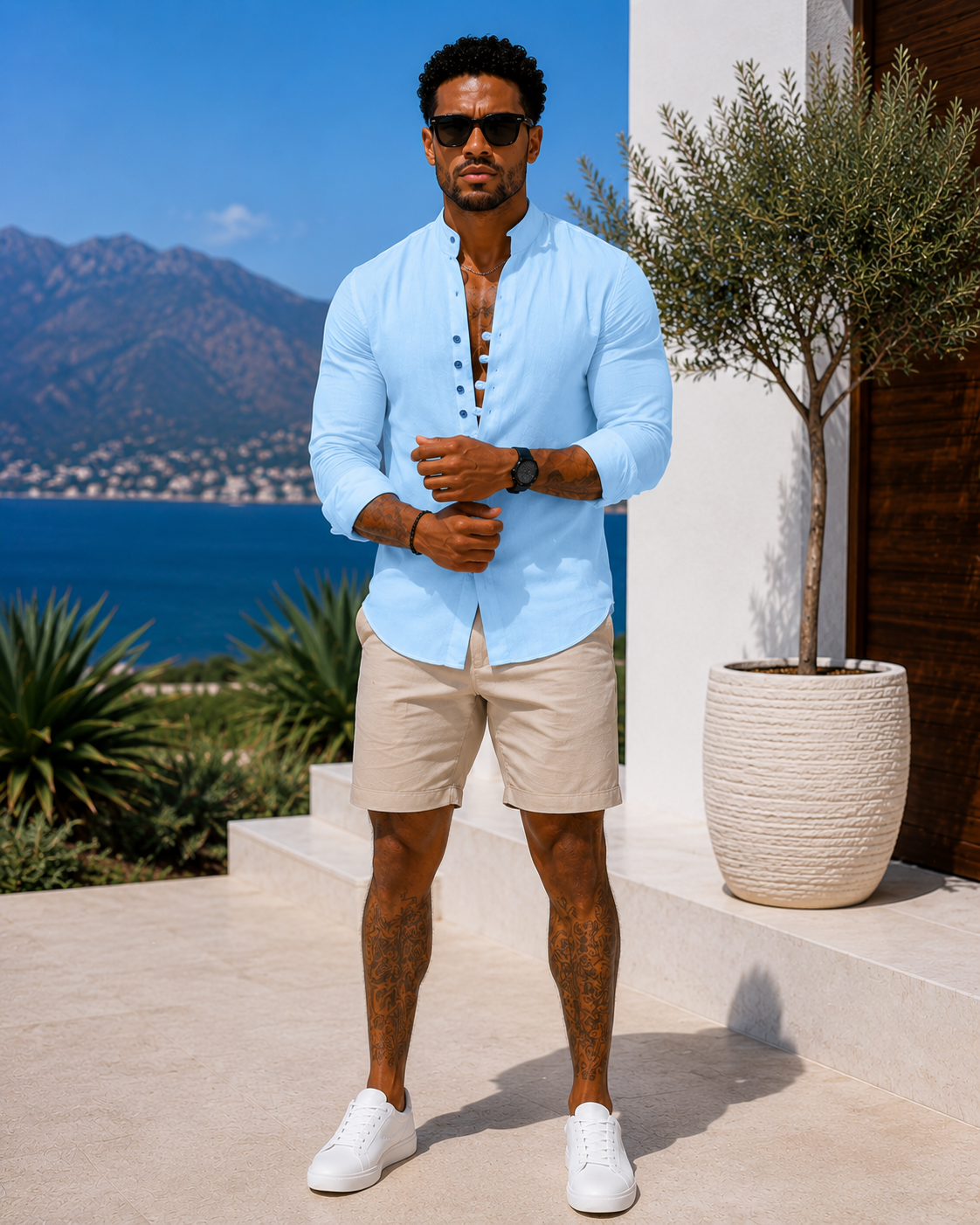 Camisa Bellagio™ – Elegancia Mediterránea para Hombre