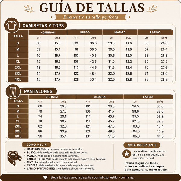 Tabla de Tallas