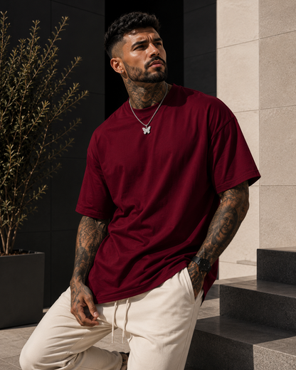 Camiseta Oversize Premium 450 GSM para Hombre | 100% Algodón Pesado | Corte Loose Fit Streetwear