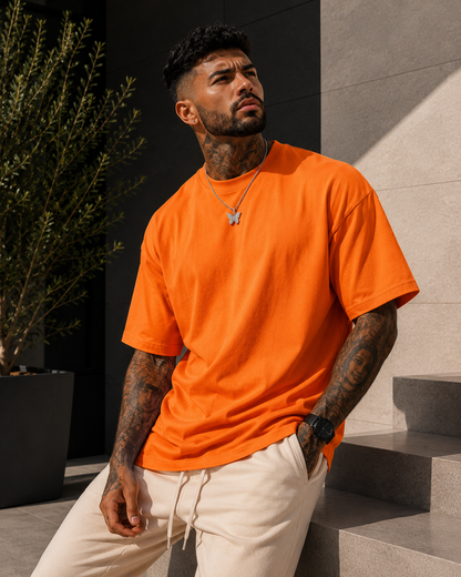Camiseta Oversize Premium 450 GSM para Hombre | 100% Algodón Pesado | Corte Loose Fit Streetwear