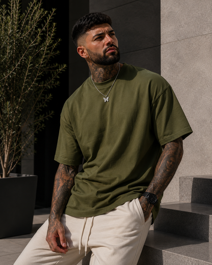 Camiseta Oversize Premium 450 GSM para Hombre | 100% Algodón Pesado | Corte Loose Fit Streetwear