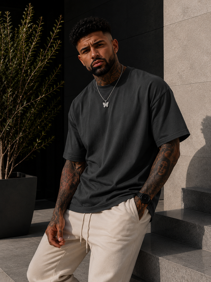 Camiseta Oversize Premium 450 GSM para Hombre | 100% Algodón Pesado | Corte Loose Fit Streetwear