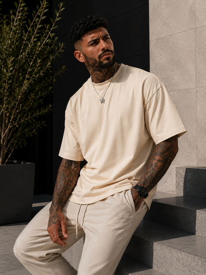 Camiseta Oversize Premium 450 GSM para Hombre | 100% Algodón Pesado | Corte Loose Fit Streetwear