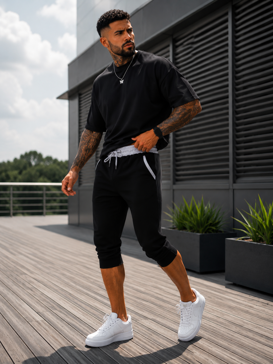 Pantalones Capri  para Hombre con Cintura Elástica y Cordón | Pantalón Casual Ligero para Verano