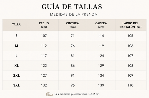 Tabla de Tallas