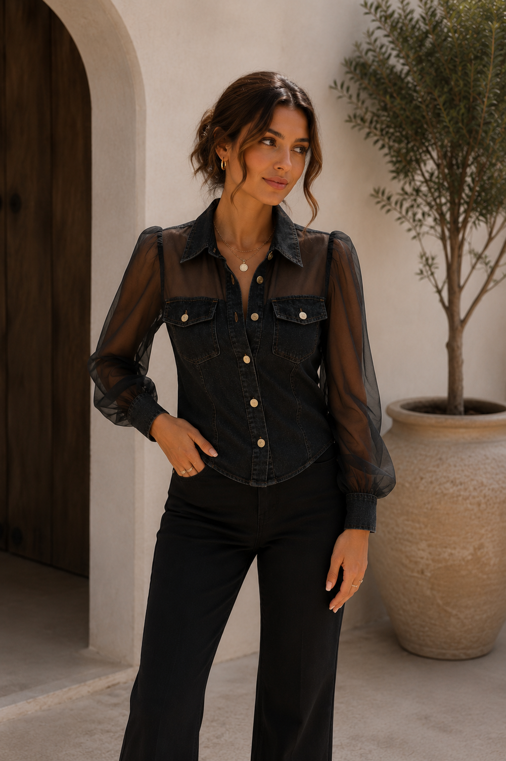Blusa Denim Elisa | Elegancia con un Toque Moderno