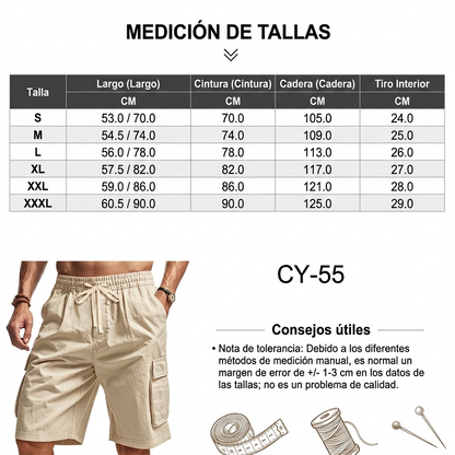 Shorts Cargo para Hombre Multi Bolsillos | Bermudas Casual de Verano Cómodas y Modernas