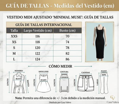 Vestido "Minimal Muse": Diseño Midi en Punto con Espalda Descubierta