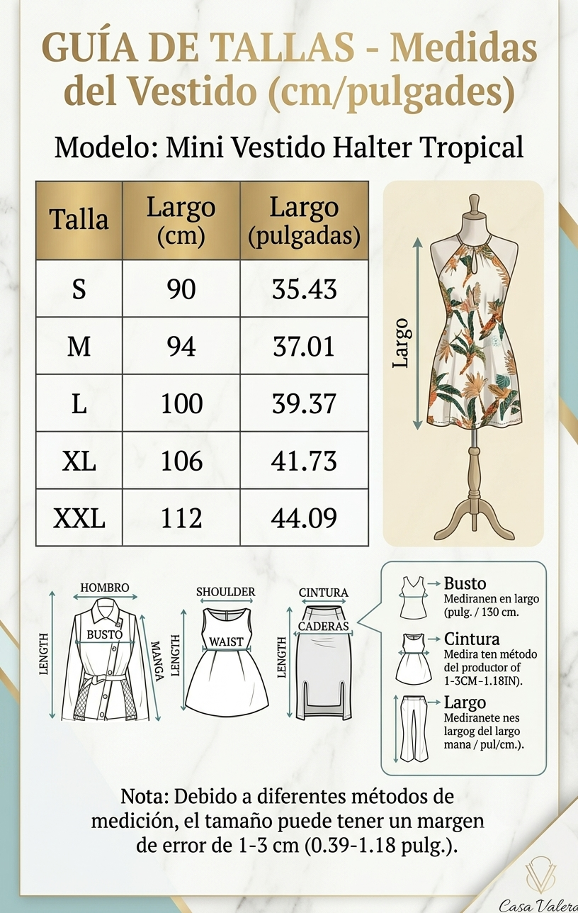 Vestido Tropical Breeze: Mini Vestido Halter con Estampado Tropical