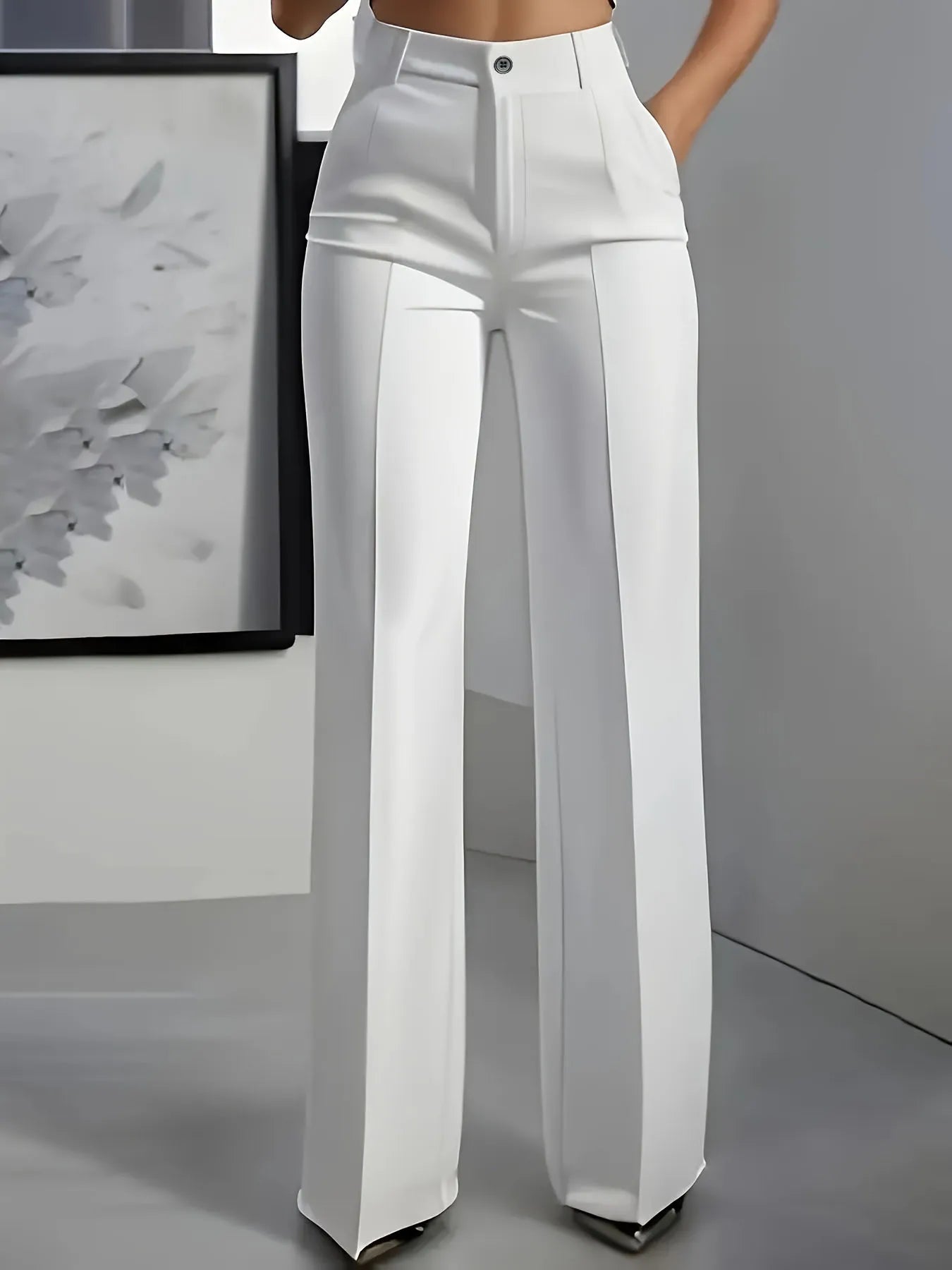 Pantalones de Vestir "Modern Executive" – Corte Recto, Tiro Alto y Caída Impecable