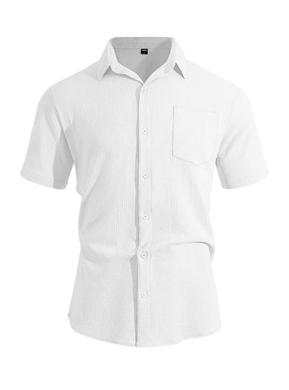 Camisa Casual de Verano para Hombre con Bolsillo | Manga Corta, Ligera y Elegante para Uso Diario