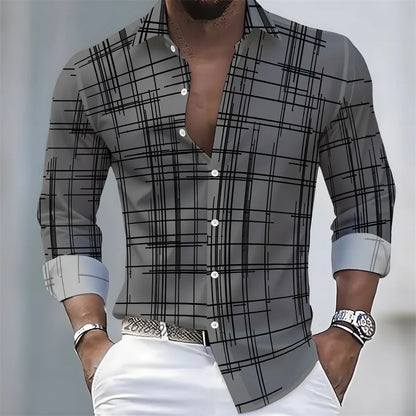 Camisa Cuadros Premium Hombre | Manga Larga Slim Fit | Casual Elegante y Moderna