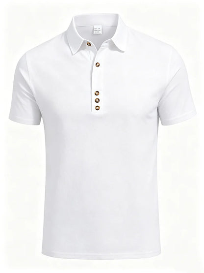 Polo Premium Hombre Algodón y Lino | Camisa Polo Transpirable de Verano | Corte Casual Elegante