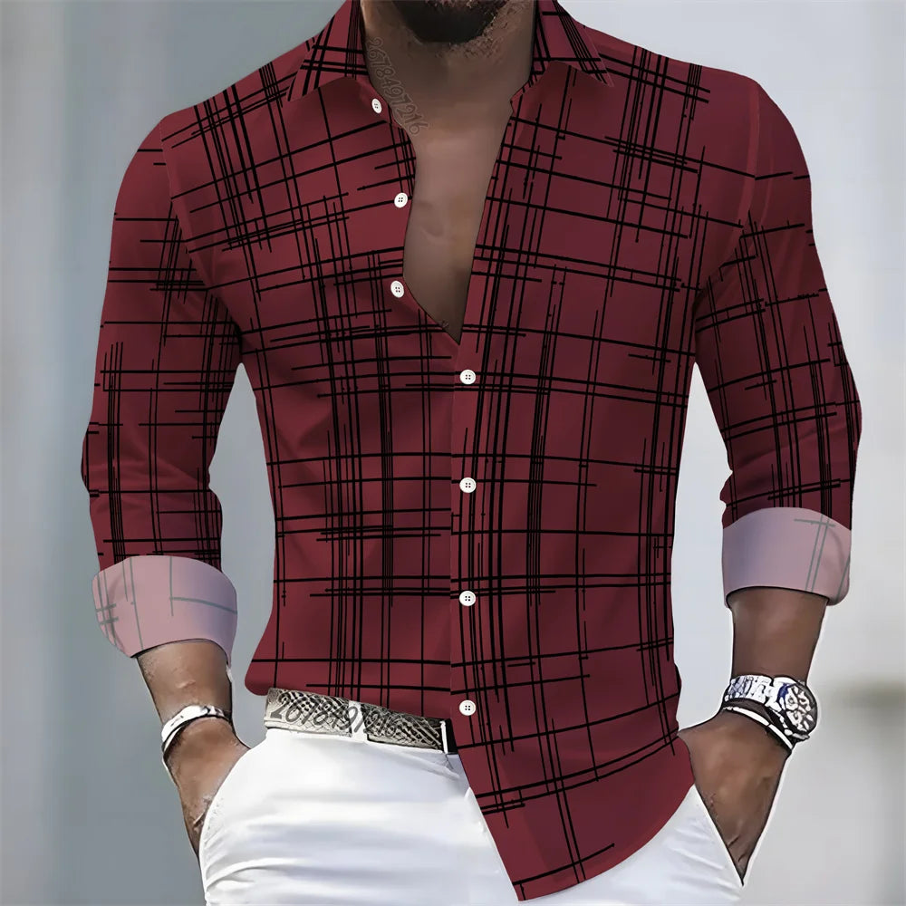 Camisa Cuadros Premium Hombre | Manga Larga Slim Fit | Casual Elegante y Moderna