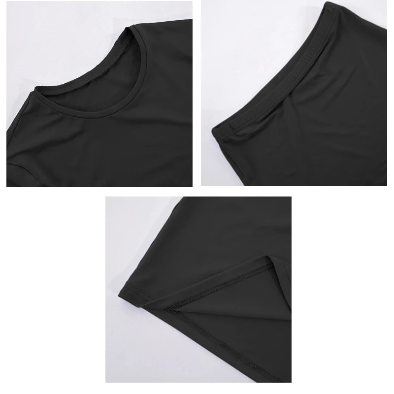 Conjunto Elegant Silhouette: Top Cropped de Manga Larga y Falda Midi Entallada