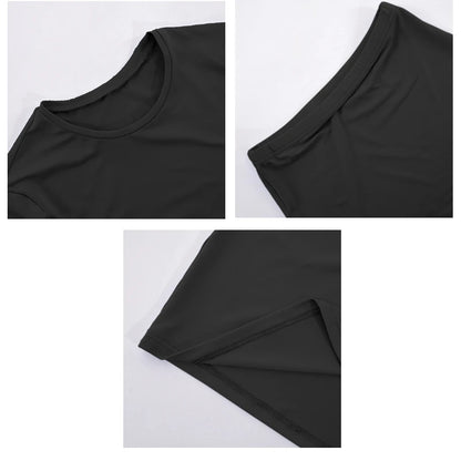 Conjunto Elegant Silhouette: Top Cropped de Manga Larga y Falda Midi Entallada