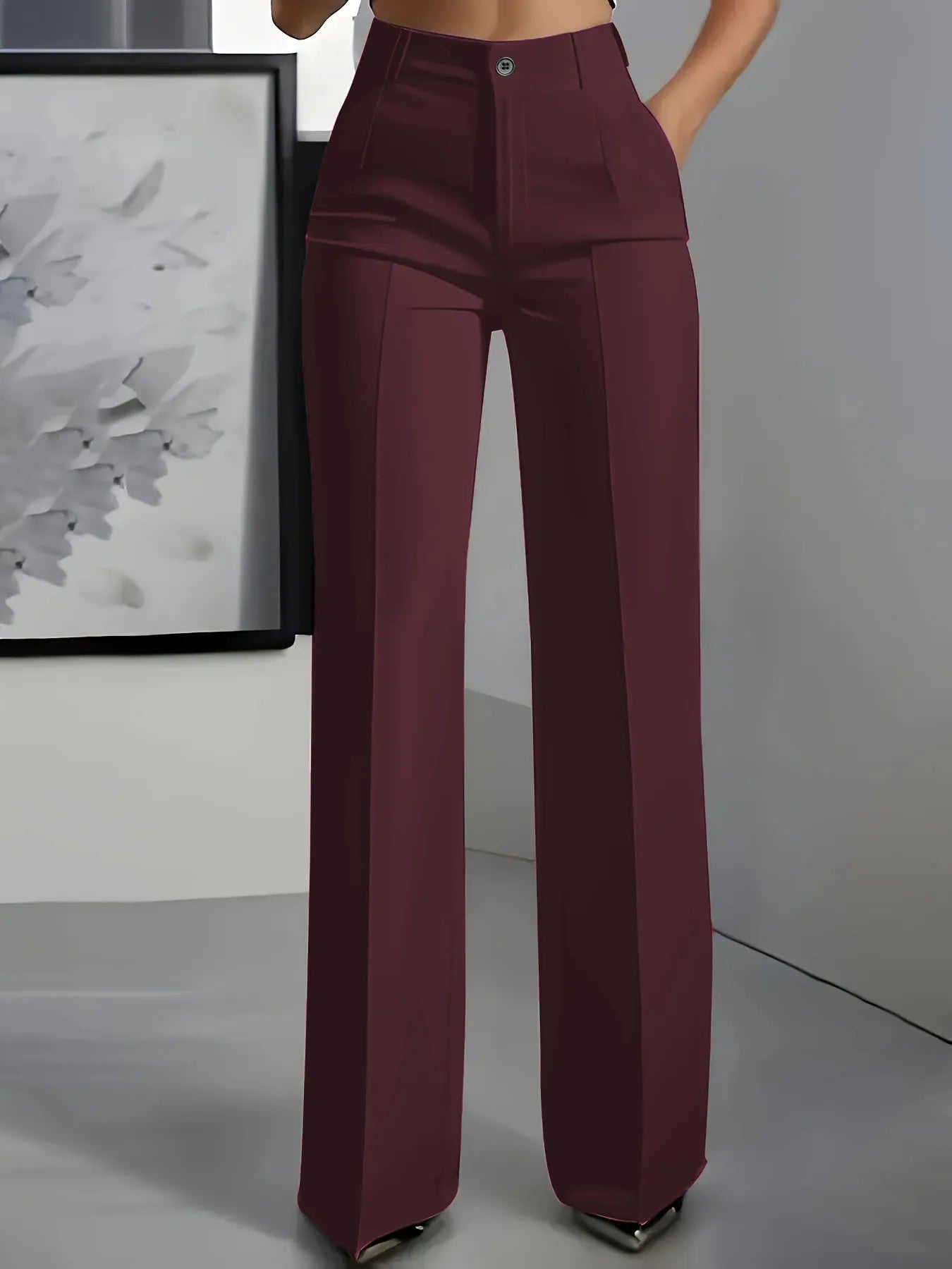Pantalones de Vestir "Modern Executive" – Corte Recto, Tiro Alto y Caída Impecable