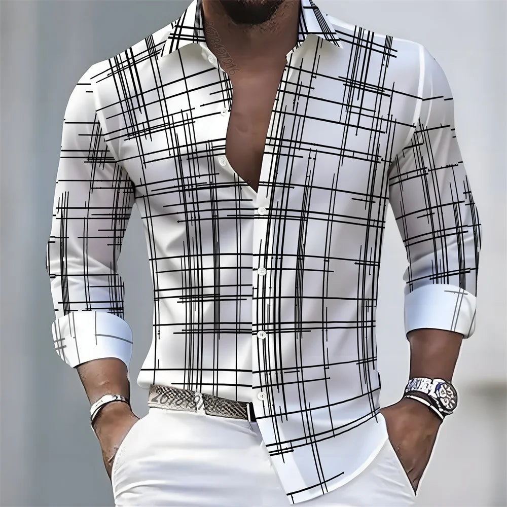 Camisa Cuadros Premium Hombre | Manga Larga Slim Fit | Casual Elegante y Moderna