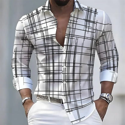 Camisa Cuadros Premium Hombre | Manga Larga Slim Fit | Casual Elegante y Moderna
