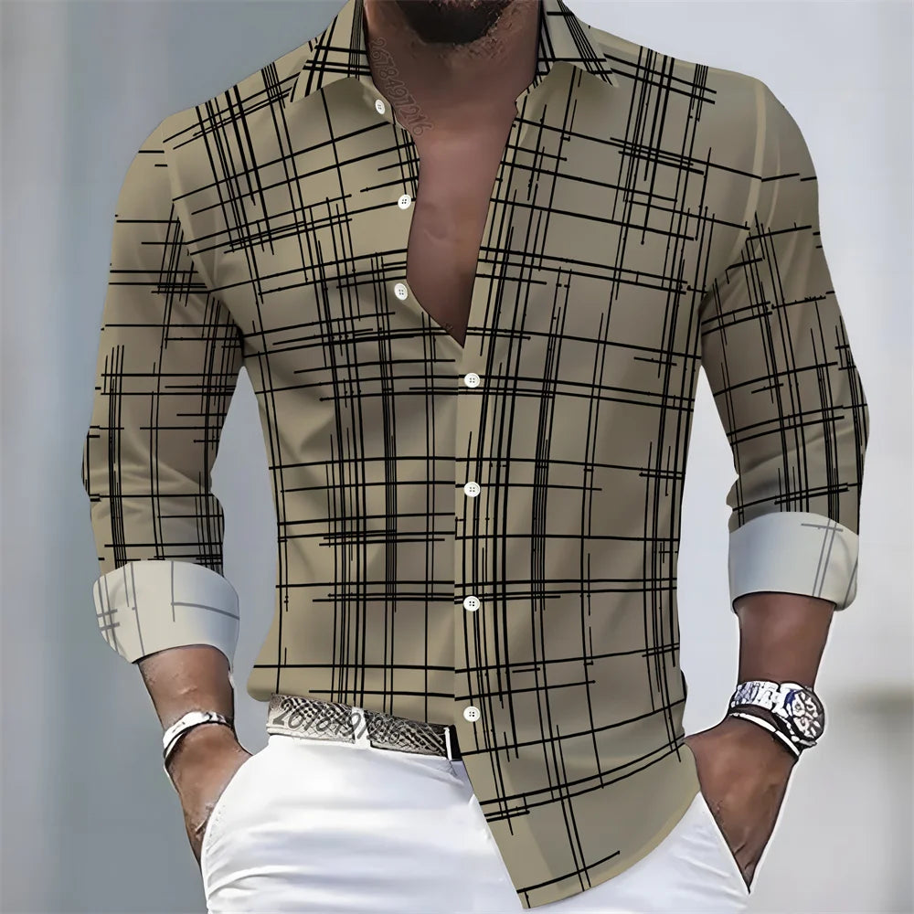Camisa Cuadros Premium Hombre | Manga Larga Slim Fit | Casual Elegante y Moderna