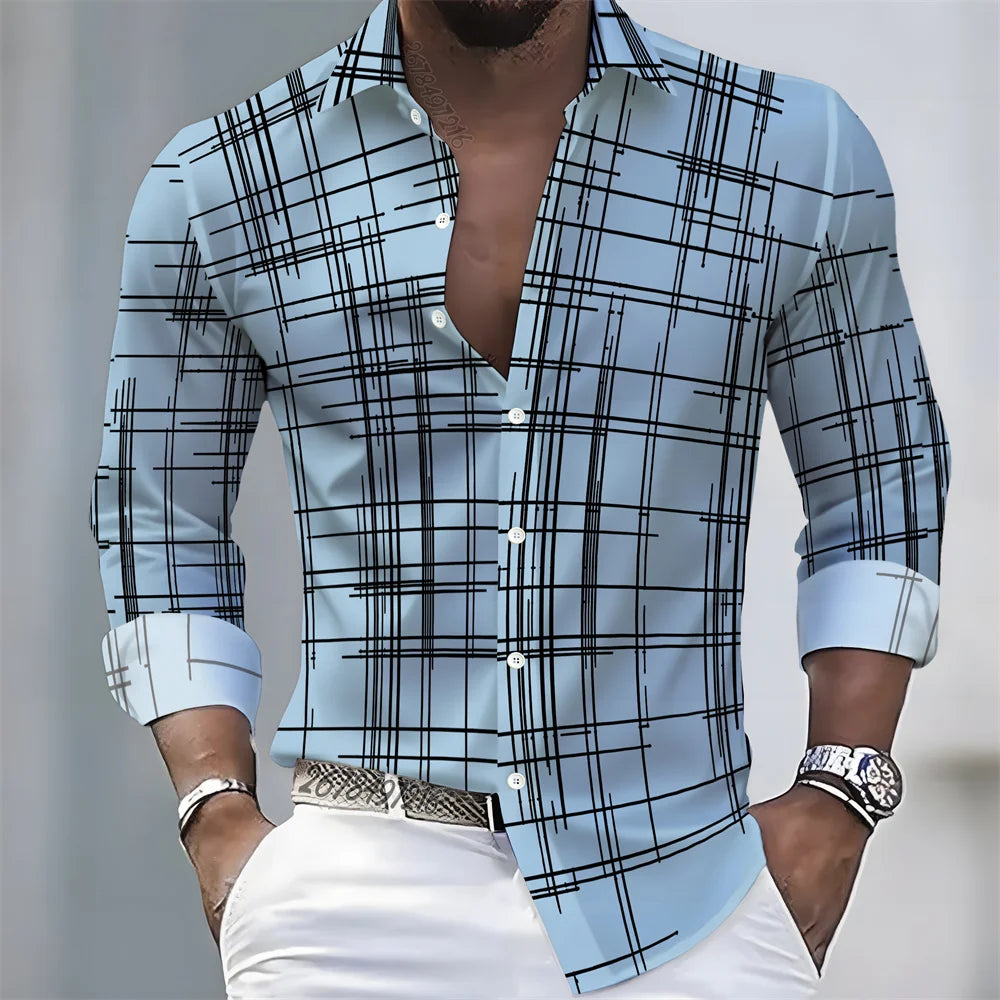 Camisa Cuadros Premium Hombre | Manga Larga Slim Fit | Casual Elegante y Moderna