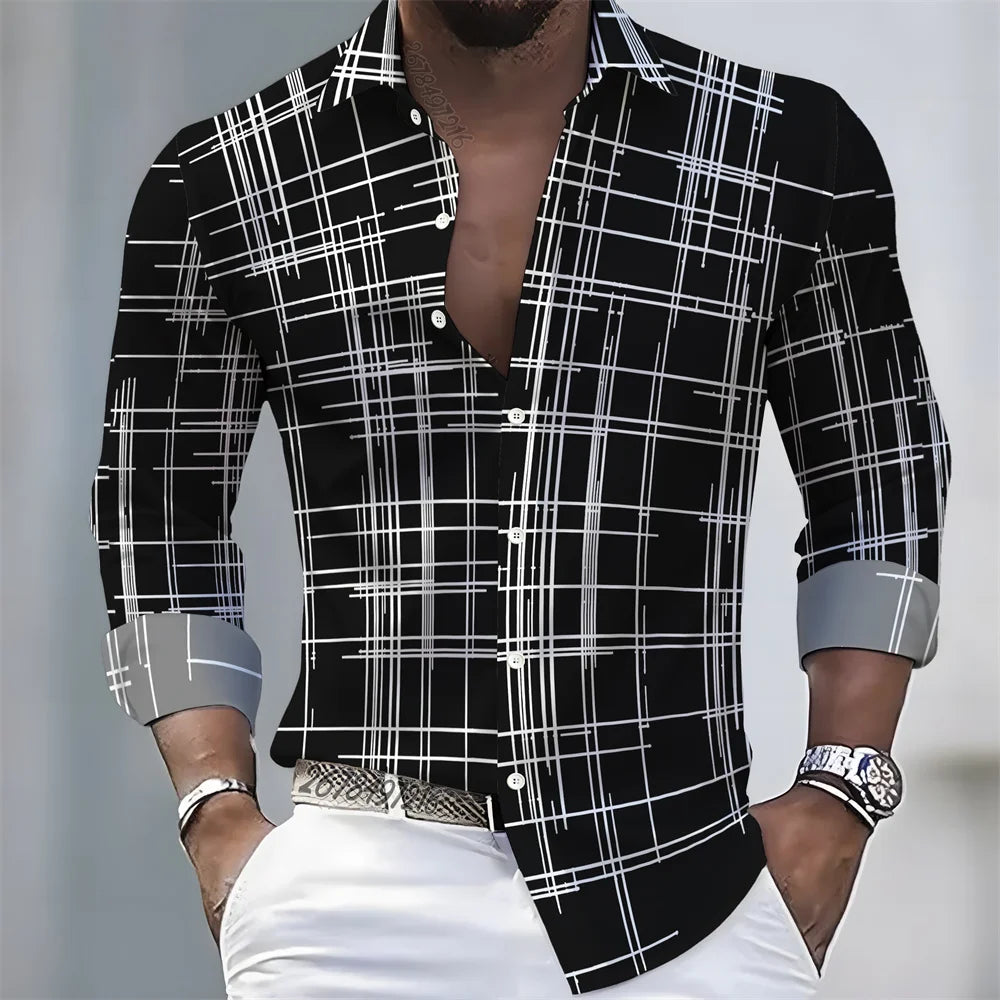 Camisa Cuadros Premium Hombre | Manga Larga Slim Fit | Casual Elegante y Moderna