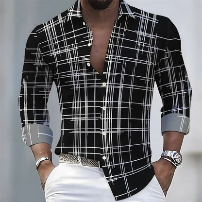 Camisa Cuadros Premium Hombre | Manga Larga Slim Fit | Casual Elegante y Moderna