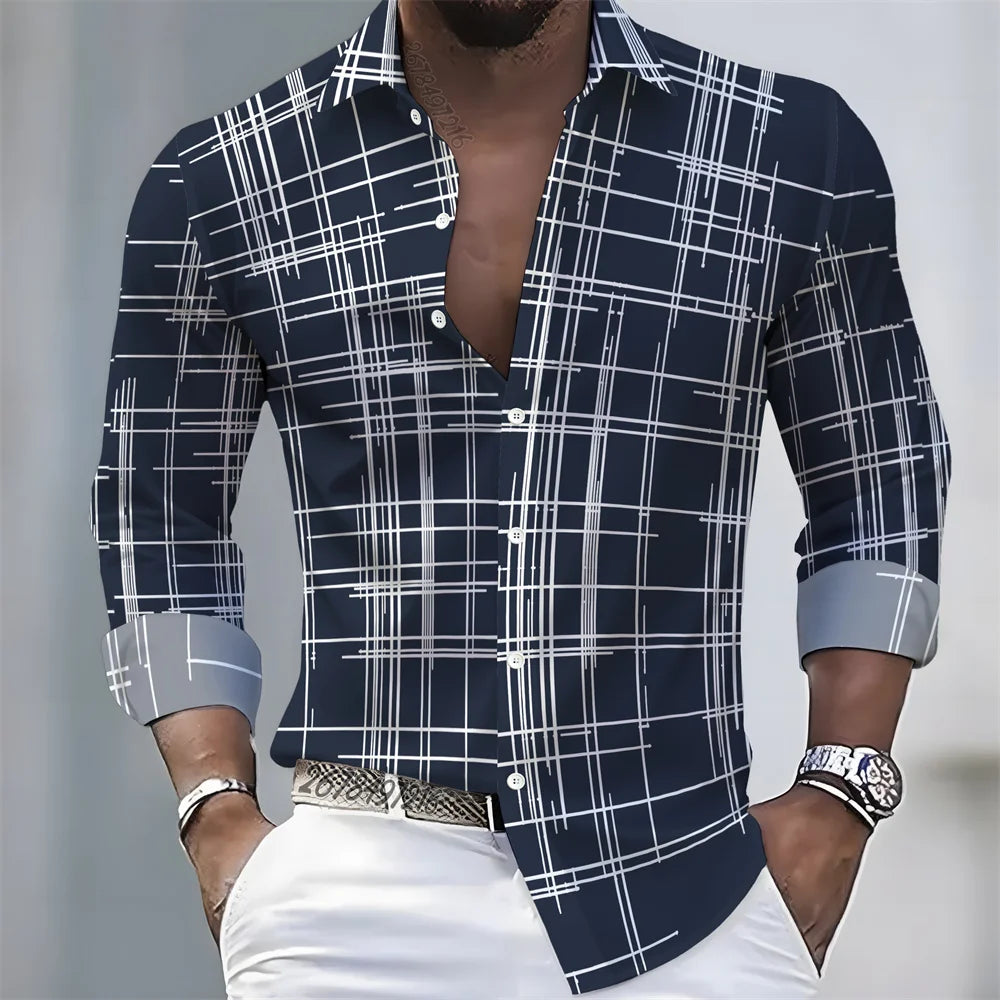 Camisa Cuadros Premium Hombre | Manga Larga Slim Fit | Casual Elegante y Moderna