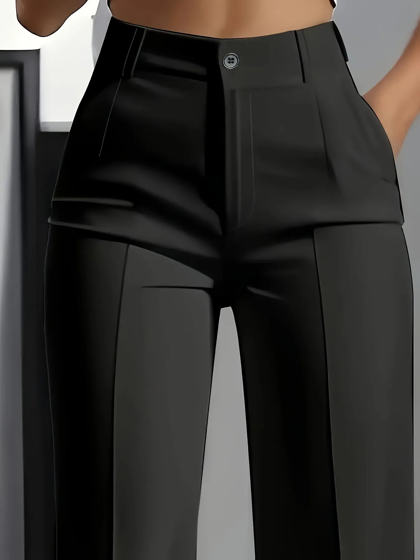 Pantalones de Vestir "Modern Executive" – Corte Recto, Tiro Alto y Caída Impecable