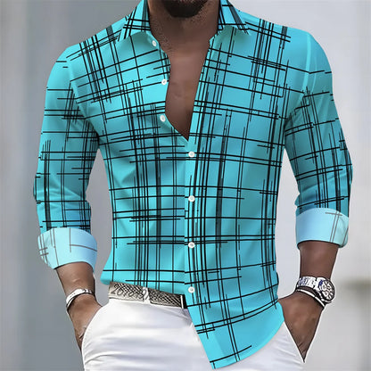 Camisa Cuadros Premium Hombre | Manga Larga Slim Fit | Casual Elegante y Moderna