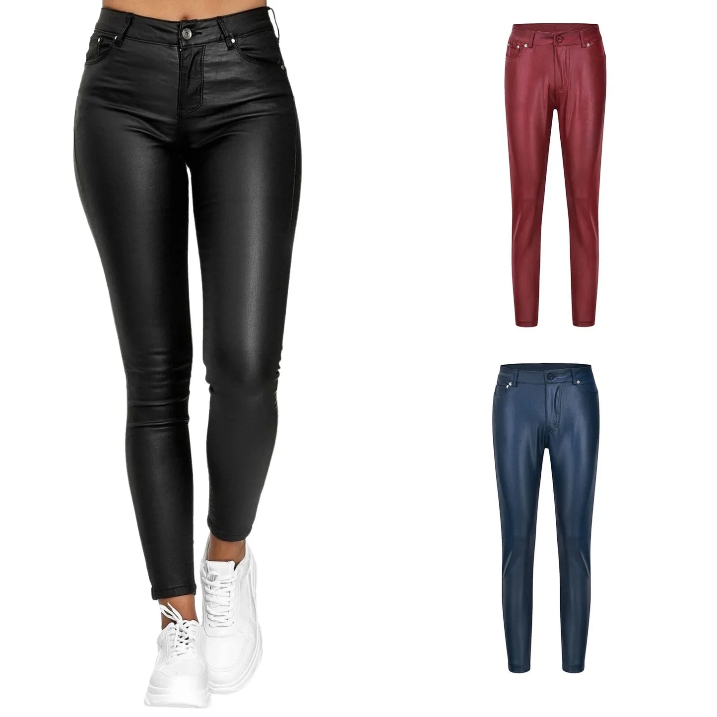 Pantalones de Piel Sintética High-Waist: Efecto Moldeador y Ajuste Perfecto