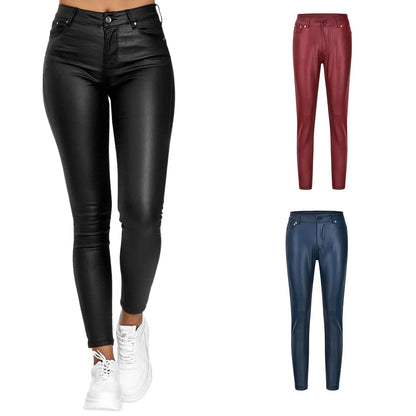 Pantalones de Piel Sintética High-Waist: Efecto Moldeador y Ajuste Perfecto