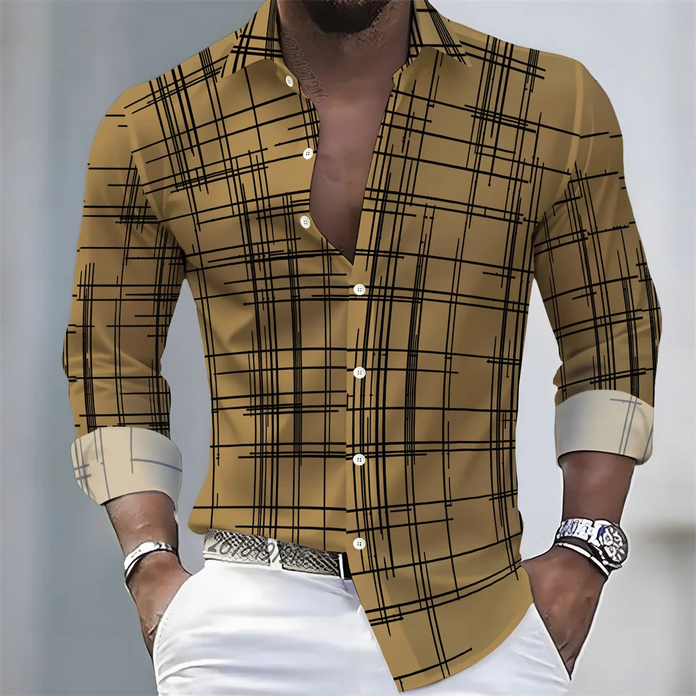 Camisa Cuadros Premium Hombre | Manga Larga Slim Fit | Casual Elegante y Moderna