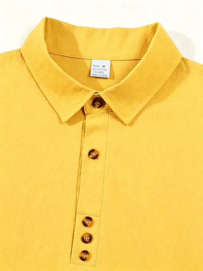 Polo Premium Hombre Algodón y Lino | Camisa Polo Transpirable de Verano | Corte Casual Elegante