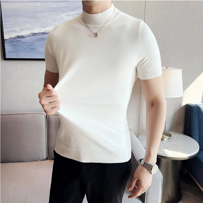 Suéter de Manga Corta y Cuello Medio: Estilo Minimalista - Casa Valera