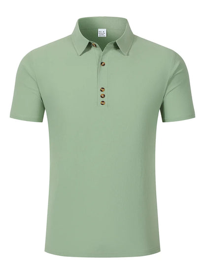 Polo Premium Hombre Algodón y Lino | Camisa Polo Transpirable de Verano | Corte Casual Elegante