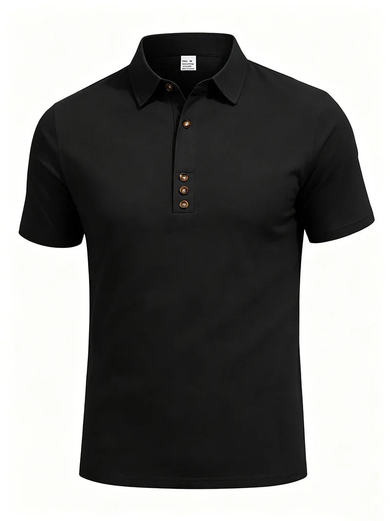 Polo Premium Hombre Algodón y Lino | Camisa Polo Transpirable de Verano | Corte Casual Elegante
