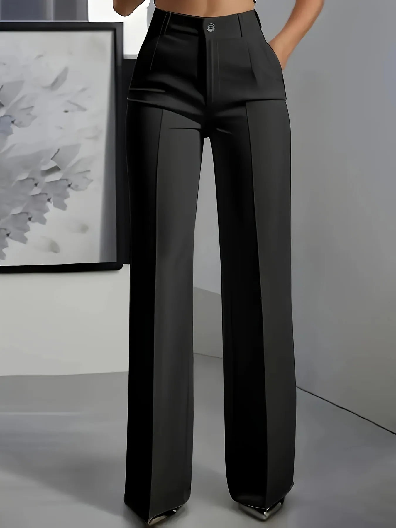 Pantalones de Vestir "Modern Executive" – Corte Recto, Tiro Alto y Caída Impecable
