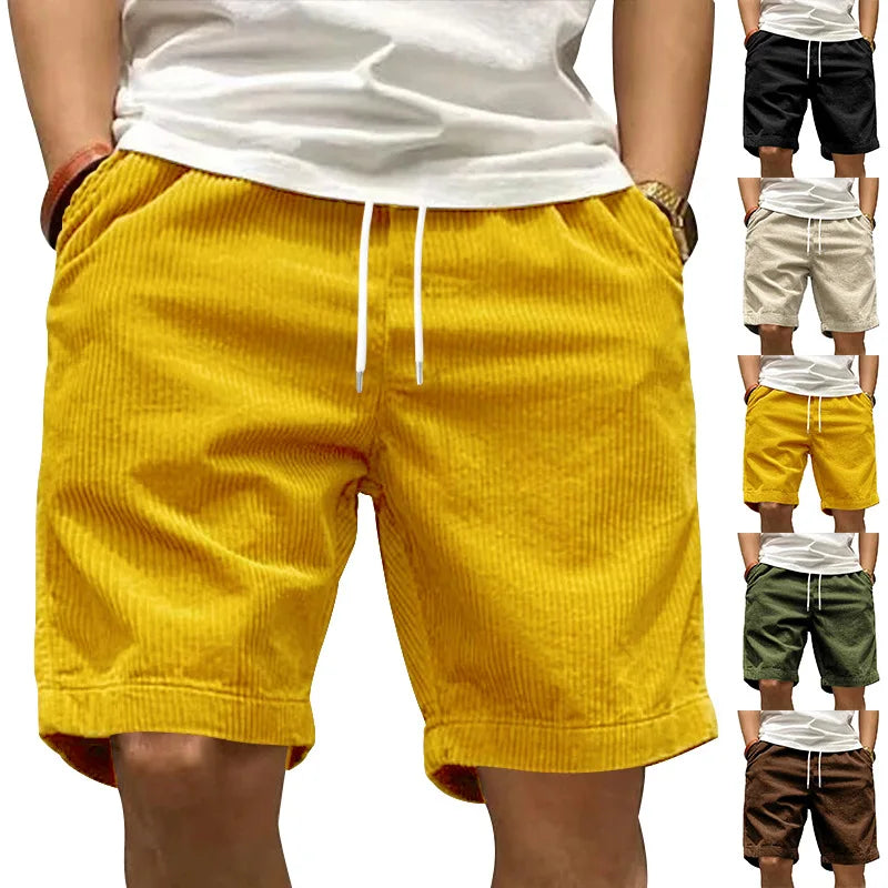 Shorts de Pana para Hombre Premium | Casual Retro de Verano con Ajuste Cómodo y Diseño Moderno