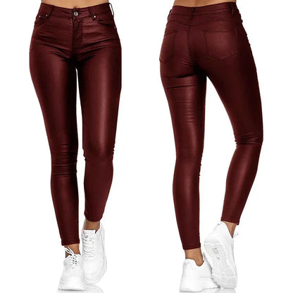 Pantalones de Piel Sintética High-Waist: Efecto Moldeador y Ajuste Perfecto