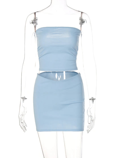 Conjunto "Summer Muse": Top Strapless y Minifalda Entallada