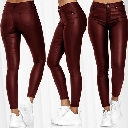 Pantalones de Piel Sintética High-Waist: Efecto Moldeador y Ajuste Perfecto