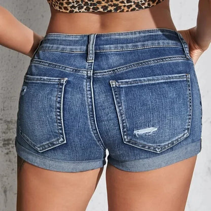 Shorts de Mezclilla "Classic Denim": Ajuste Slim y Tiro Medio