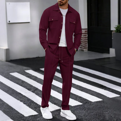 Conjunto Smart Casual: Blazer de Punto y Pantalón Coordinado