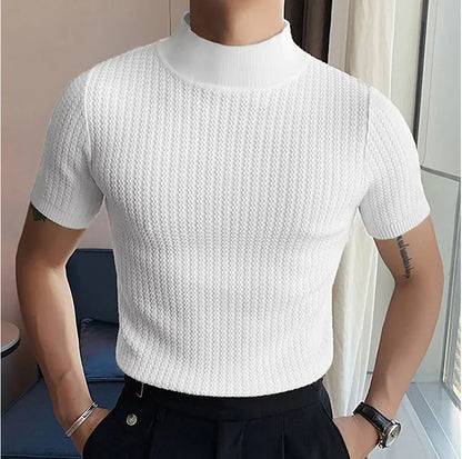 Camiseta de Punto con Textura Ondulada y Cuello Medio - Casa Valera