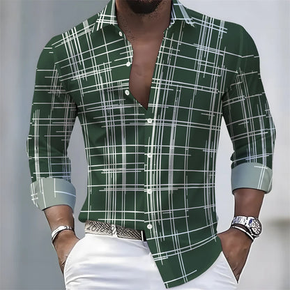 Camisa Cuadros Premium Hombre | Manga Larga Slim Fit | Casual Elegante y Moderna