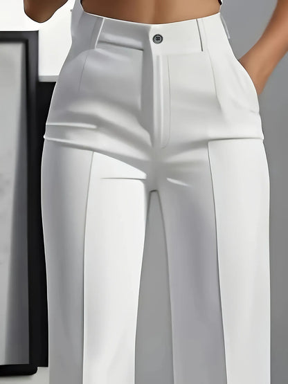 Pantalones de Vestir "Modern Executive" – Corte Recto, Tiro Alto y Caída Impecable