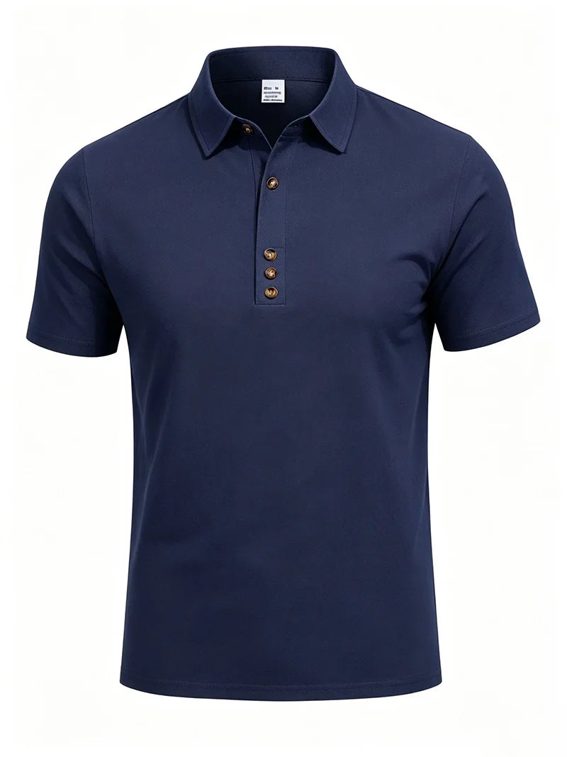 Polo Premium Hombre Algodón y Lino | Camisa Polo Transpirable de Verano | Corte Casual Elegante