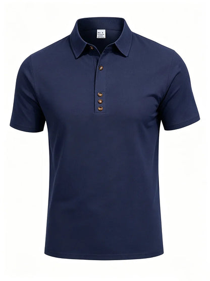 Polo Premium Hombre Algodón y Lino | Camisa Polo Transpirable de Verano | Corte Casual Elegante