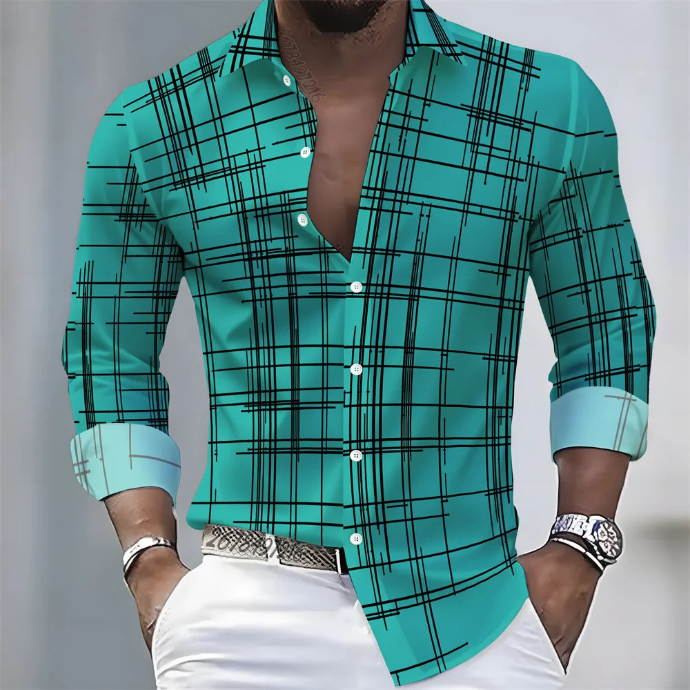 Camisa Cuadros Premium Hombre | Manga Larga Slim Fit | Casual Elegante y Moderna
